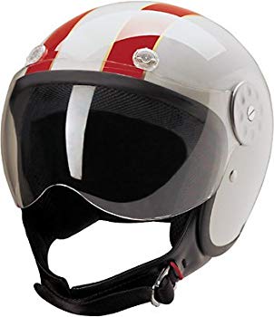 HCI-15 Scooter Helmet White / Red Stripe (X-Large)
