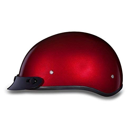 DOT Cherry Red Motorcycle Half Helmet with Visor (Size 4XL, 4X-Large)