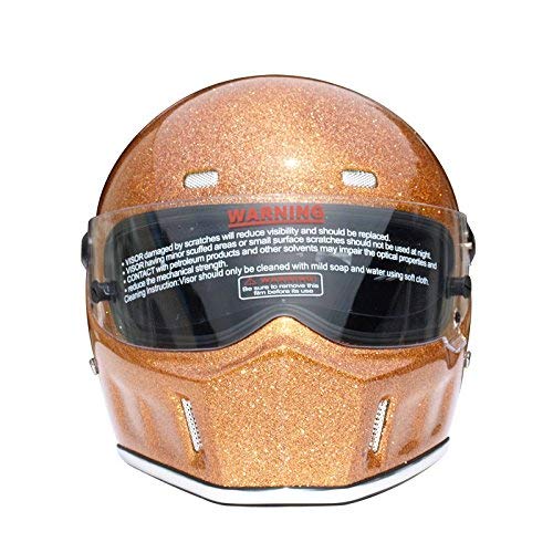 CRG Sports ATV Motocross Motorcycle Scooter Full-Face Fiberglass Helmet DOT Certified ATV-1 - Parent (Large, Gold)