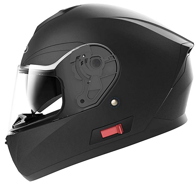 Motorcycle Full Face Helmet DOT Approved YEMA YM-831 Helmet - Matte Black,XXL
