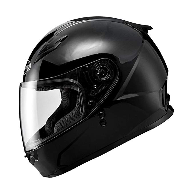 Gmax FF49 Solid Men's Full Face Motorcycle Helmet - Gloss Black/Medium