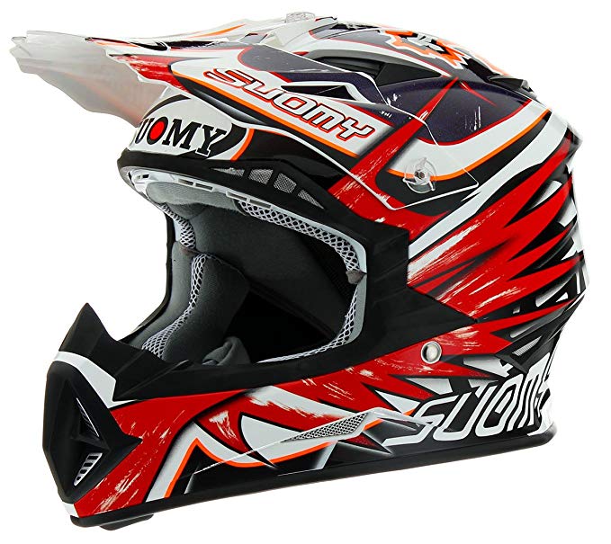 Suomy Rumble Off-Road Racing Motorcycle Helmet, Red Eclipse, Medium