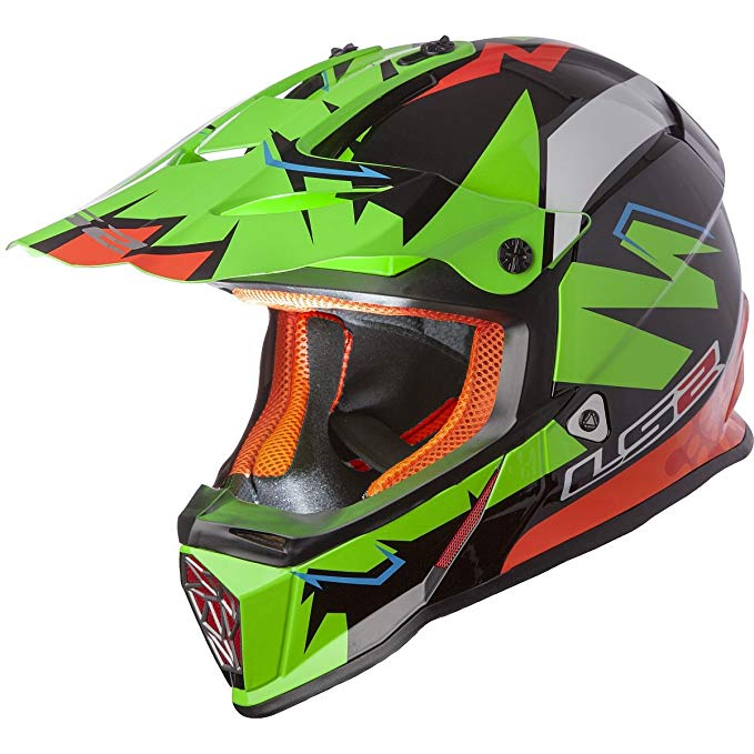 LS2 Helmets Fast Explosive Off-Road MX Motorcycle Helmet (Green, Medium)