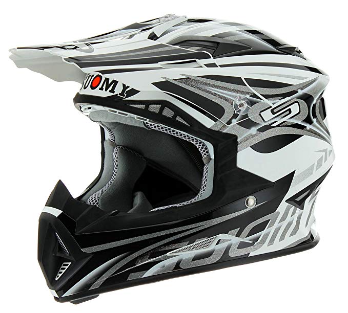 Suomy Rumble Off-Road Racing Motorcycle Helmet, Silver Vision, Medium