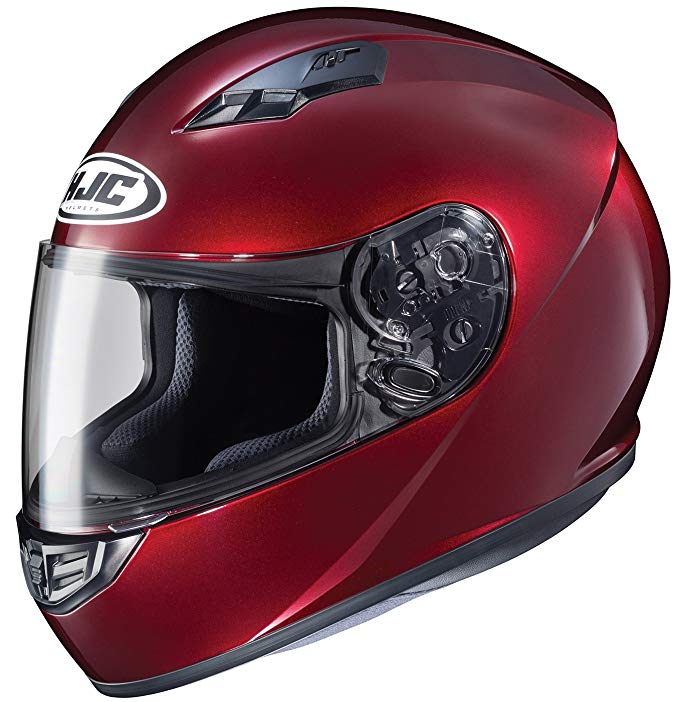 HJC Helmets CS-R3 Unisex-Adult Full Face Metallic Motorcycle Helmet (Wine, Medium)