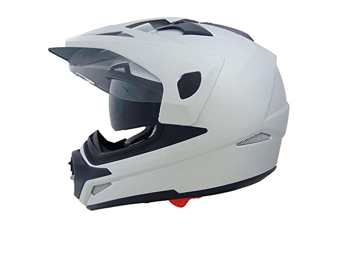 Stealth Cross Tour Dual Sport Helmet (Pearl White, Medium)