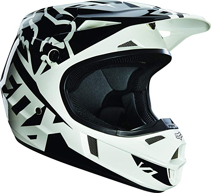 Fox Racing Race Youth V1 Motocross Motorcycle Helmet - Black / Small