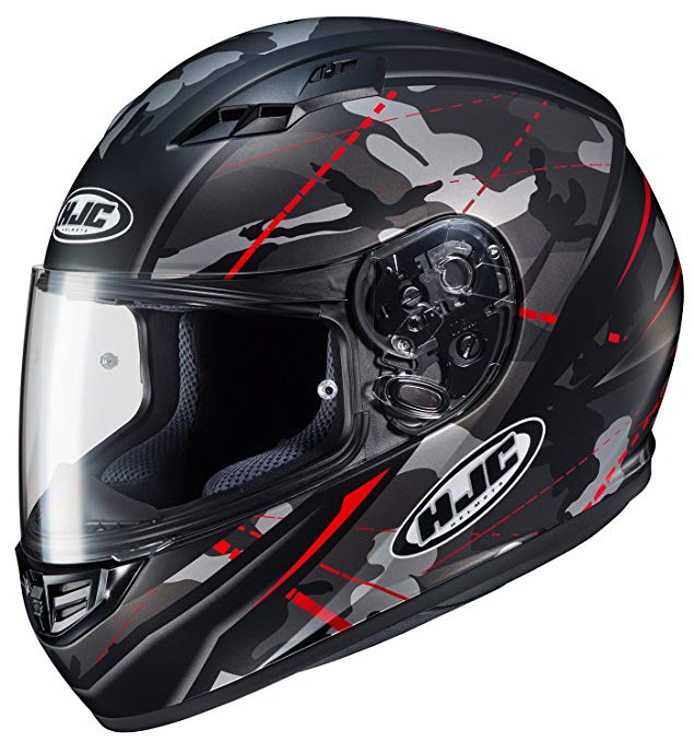 HJC Helmets Unisex-Adult Full-Face-Helmet-Style CS-R3 Songtan Helmet (Black/Gray/Red, Medium), 1 Pack