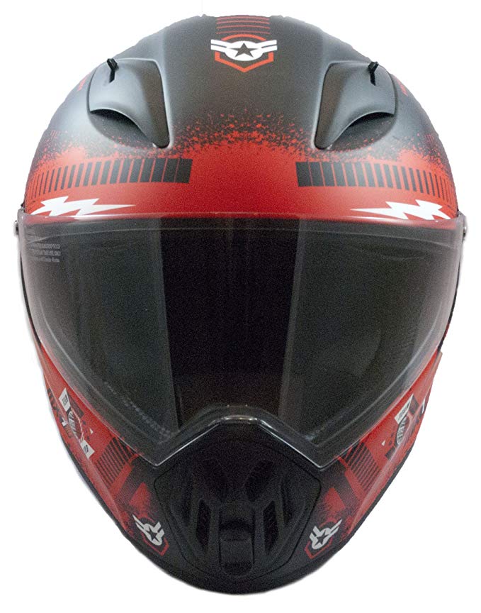 LS2 Helmets Moto Factory Unisex-Adult Full-Face-Helmet-Style OHM Adult Helmet (Matt Red, Medium)