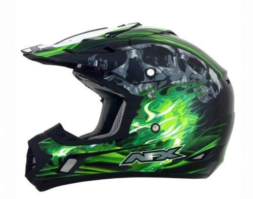 AFX FX-17 Inferno Helmet , Distinct Name: Black/Green, Gender: Mens/Unisex, Primary Color: Green, Helmet Type: Offroad Helmets, Helmet Category: Offroad, Size: Lg 0110-3536