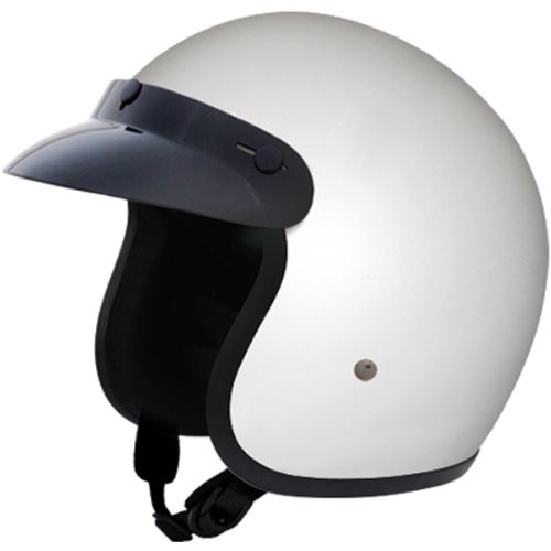 Daytona Basic/Custom D.O.T. Approved 3/4 Shell Cruiser Motorcycle Helmet - Hi-Gloss White / 3X-Large