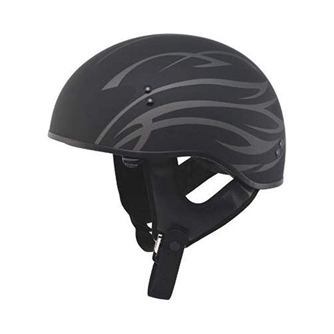 GMAX Mens GM65 Grit Naked Half Helmet 2013 XX-Large Flat Black Silver