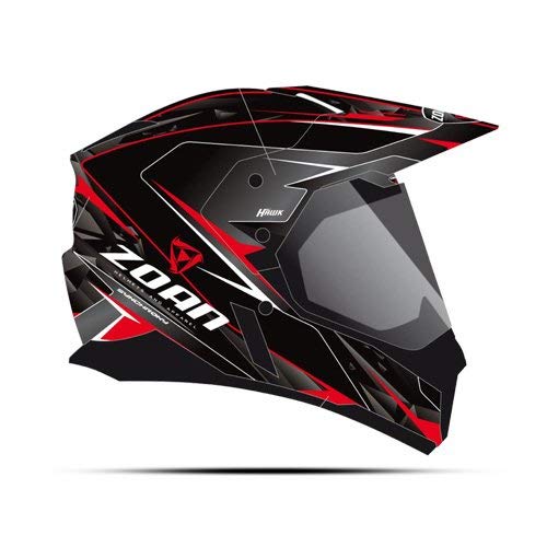 Zoan Synchrony Dual Sport Helmet Hawk Graphic Red (Small)