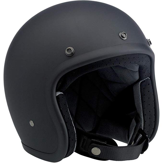 Biltwell Inc. Bonanza Helmet, Distinct Name: Flat Black, Gender: Mens/Unisex, Helmet Category: Street, Helmet Type: Open-face Helmets, Primary Color: Black, Size: Md BH-BLK-FL-DOTMD