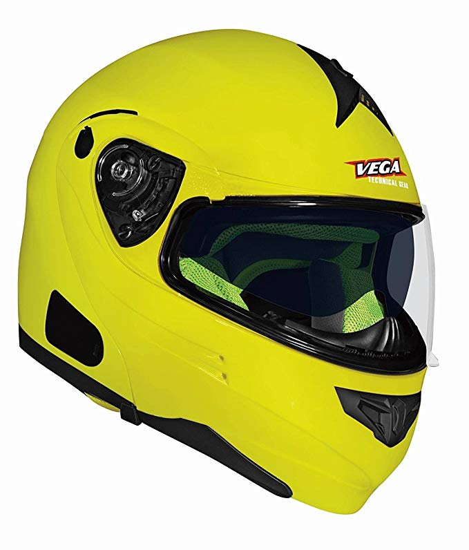 Vega Summit 3.1 Modular Full Face Helmet (Hi-Vis Yellow, Medium)