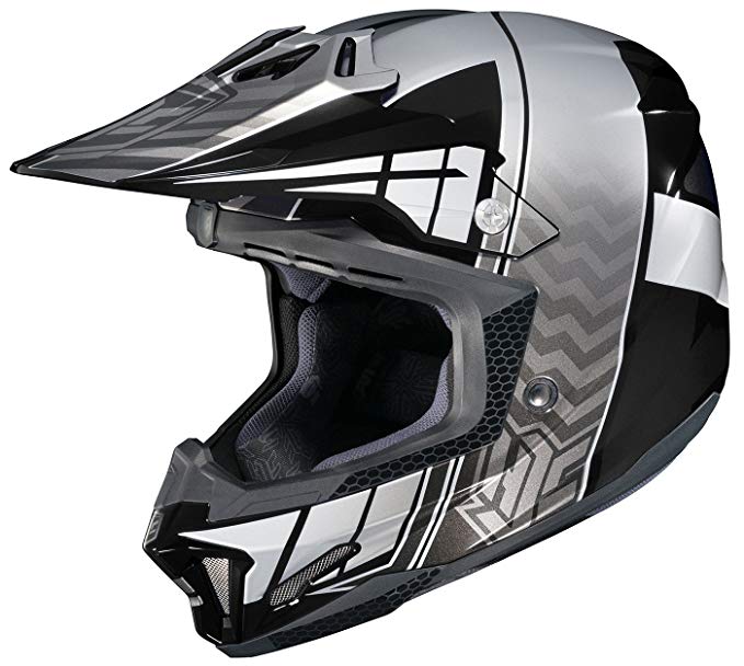 HJC CL-X7 Cross Up Full-Face Off Road Motorcycle Helmet (Black/Silver, XX-Large)