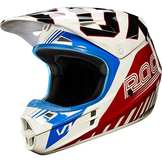 Fox Racing Fiend SE Adult V1 Motocross Motorcycle Helmets - Blue/Red / 2X-Large