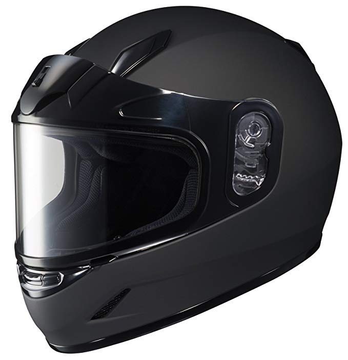 HJC CL-YSN Full Face Youth Snow Helmet Framed Dual Lens Shield (Matte Black, Medium)