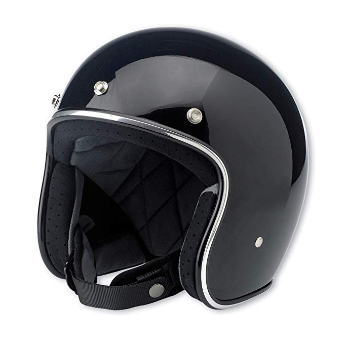 Biltwell Inc. Bonanza Gloss Black Open Face Helmet X-Large