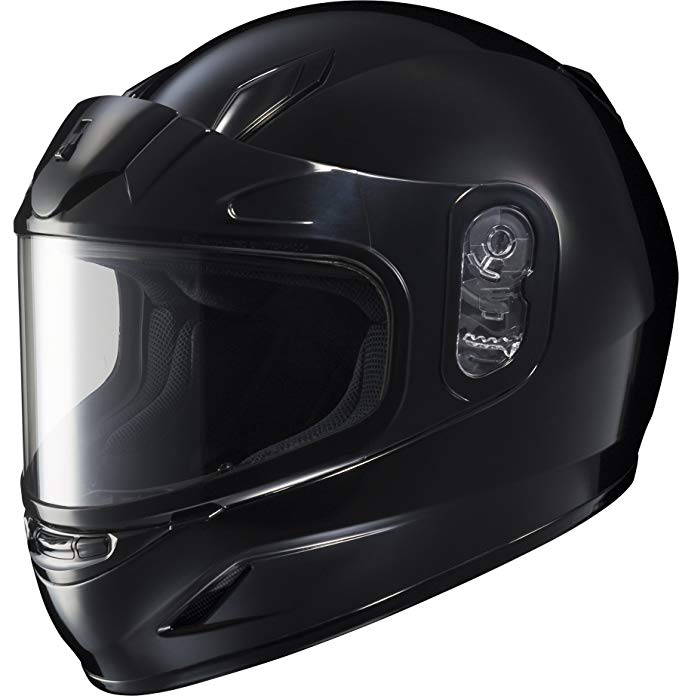 HJC CL-YSN Solid Full Face Youth Snow Helmet Framed Dual Lens Shield (Black, Medium)