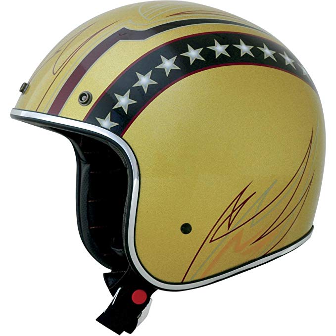 AFX FX-76 Lines Helmet , Gender: Mens/Unisex, Helmet Type: Open-face Helmets, Helmet Category: Street, Distinct Name: Gold Lines, Primary Color: Gold, Size: Md 0104-1173