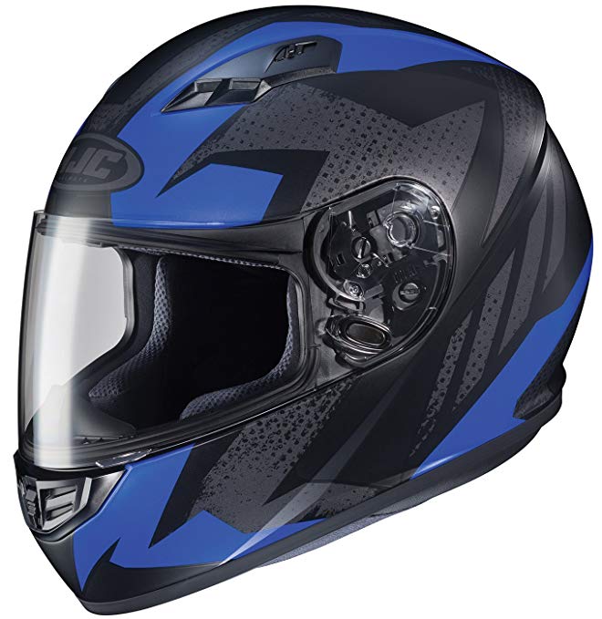 HJC Helmets CS-R3 Unisex-Adult Full Face Treague Motorcycle Helmet (Black/Blue, XX-Large)