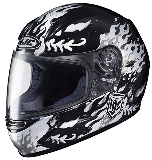 HJC 0819-2905-55 CL-Y Flame Face Youth Helmet , Distinct Name: MC-5, Gender: Boys, Helmet Category: Street, Helmet Type: Full-face Helmets, Primary Color: Black, Size: Md, Size Segment: Youth