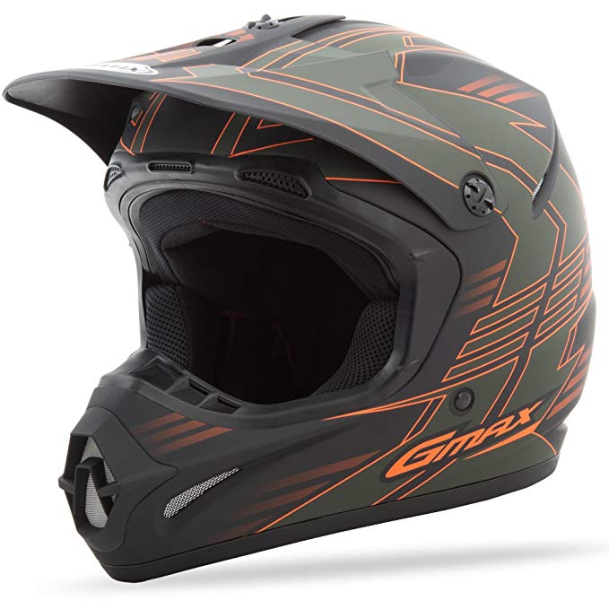 GMAX G3466717TC-TC-3F unisex-adult full-face-helmet-style Helmet (Gm46.2X Race) (Od Green/Orange, X-Large)