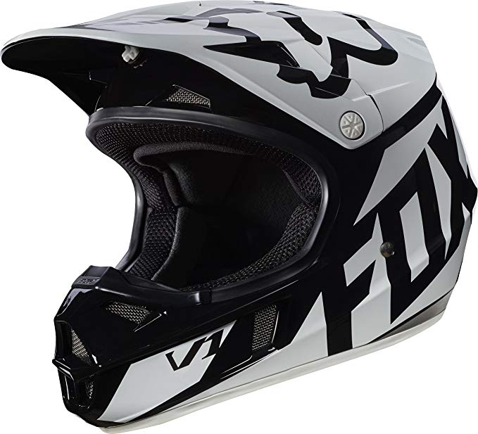 Fox Racing 2017 Race Youth/Kids V1 Motocross Motorcycle Helmet - Black / Large