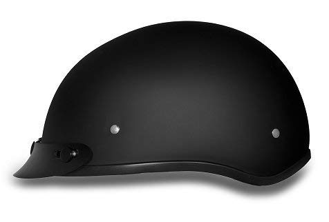DOT Dull Black Motorcycle Half Helmet with Visor (Size 3XL, XXX-Large)
