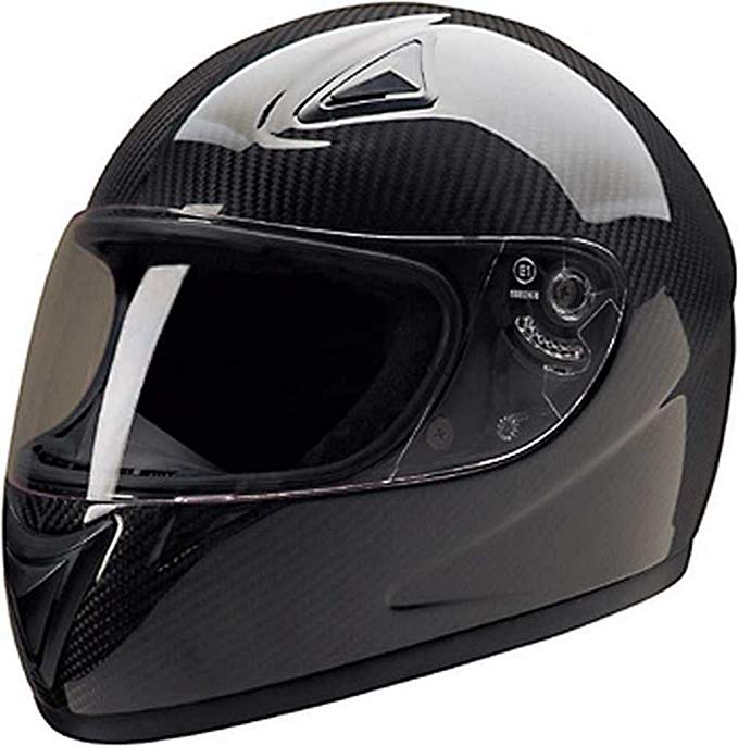 HCI Light-Weight Carbon Fiber Full Face Motorcycle Helmet - Fully-Vented 75-750