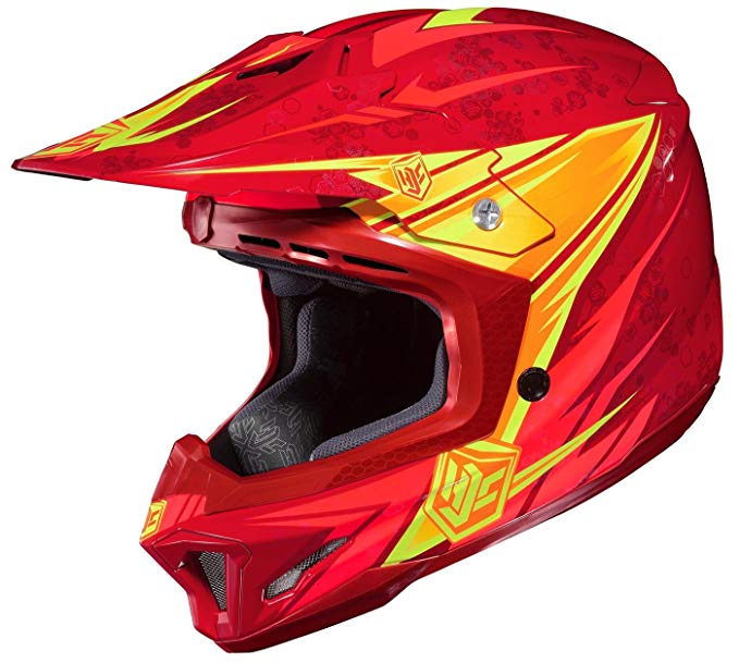 HJC Pop-N-Lock Mens CL-X7 MotoX/Off-Road/Dirt Bike Motorcycle Helmet - MC-1 / X-Large