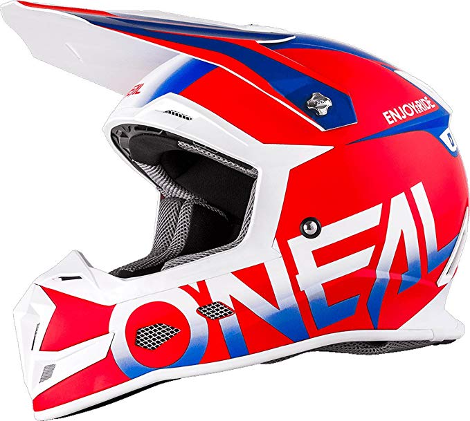 O'Neal 5 SRS Mens Off-Road Blocker Helmet (Red/Blue, X-Large)