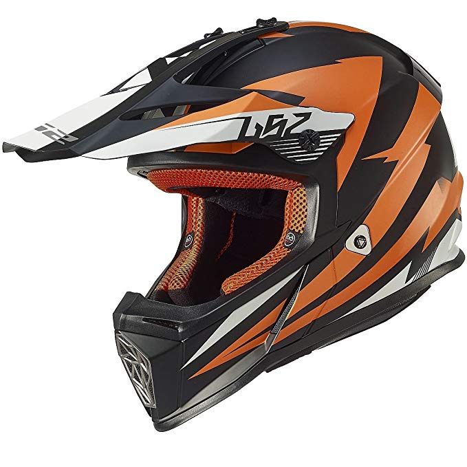 LS2 Helmets Fast Mini Race Youth Off-Road MX Motorcycle Helmet (Orange, Large)