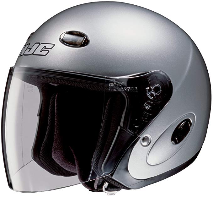 HJC Helmets Unisex-Adult Open-Face-Helmet-Style CL-33 Helmet (Silver, XX-Large)