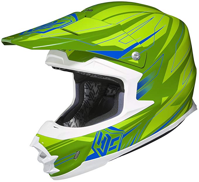 HJC FG-X Talon Off-Road Helmet (Green/Hi-Viz Green/Blue, Large)