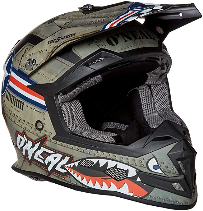 O'Neal 0618W-012 5 Series Unisex-Adult Wingman Full Face Helmet (Multi/White, Small)