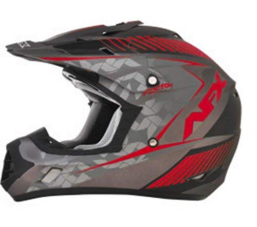 AFX FX-17 Factor Mens Motocross Helmets - Gray/Red - Large