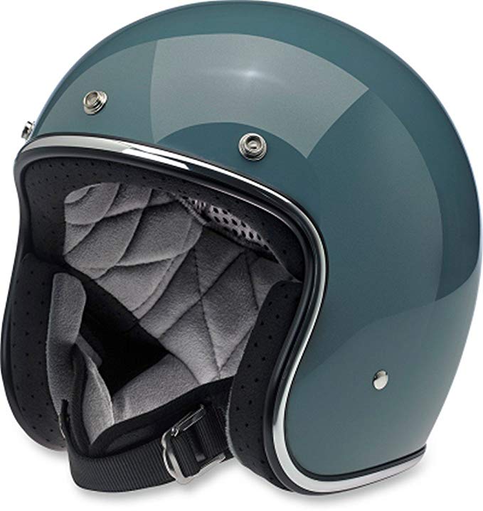 Biltwell Bonanza Solid Mens Open-Face Street Motorcycle Helmet - Gloss Agave/Large