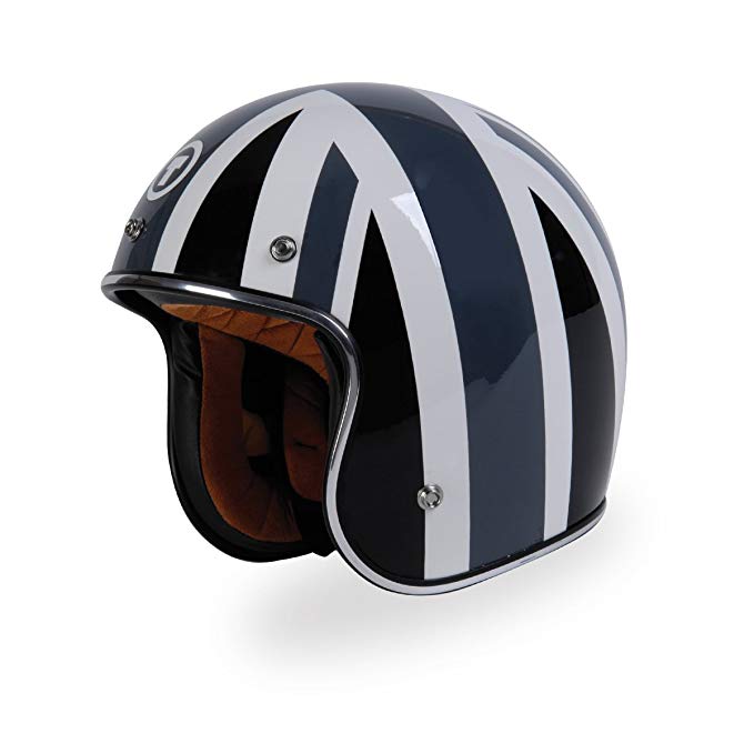 TORC (T50 Route 66) 3/4 Helmet with 'Union Jack' Graphic (Grey, X-Small)