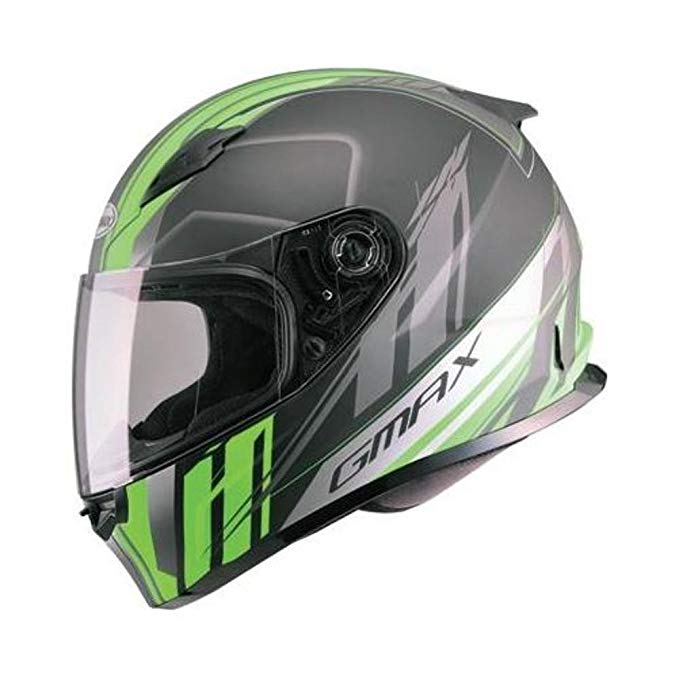 GMAX G7493677F.TC-23 unisex-adult full-face-helmet-style Helmet (Ff49 Rogue Street) (Matte Black/Hi-Vis Green, X-Large)