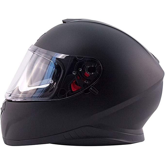 Zox Z-FF10 SVS Solid Men's Street Motorcycle Helmet - Matte Black/Large