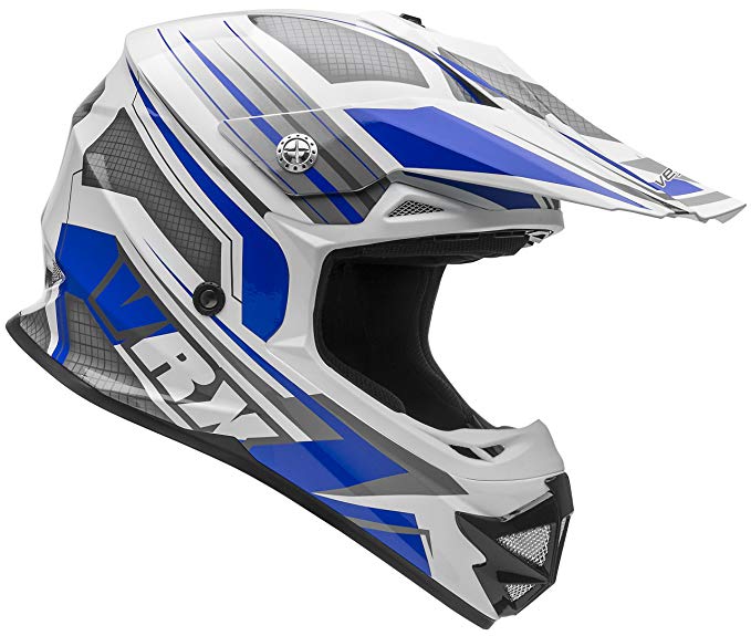 Vega Helmets VRX Advanced Off Road Motocross Dirt Bike Helmet (Blue Venom Graphic, Large)