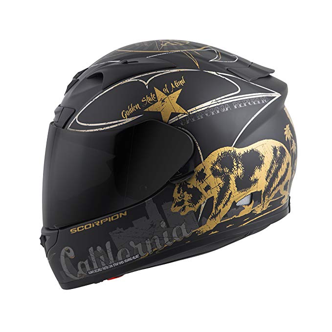 Scorpion EXO-R710 Golden State Street Motorcycle Helmet (Black, Small)