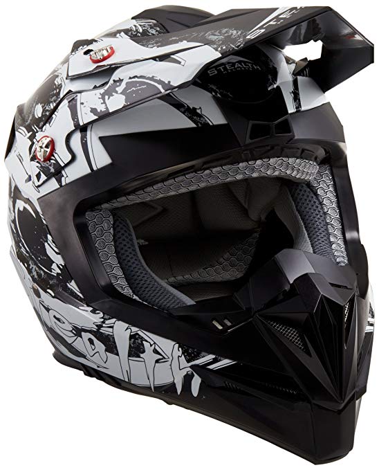 Stealth Flyte Off-Road Helmet with Kaos Graphic (Black, X-Small)