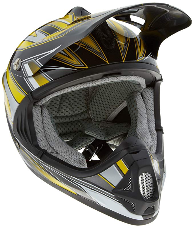 Vega Viper Jr Off-Road Helmet with Edge Graphic (Yellow, Medium)