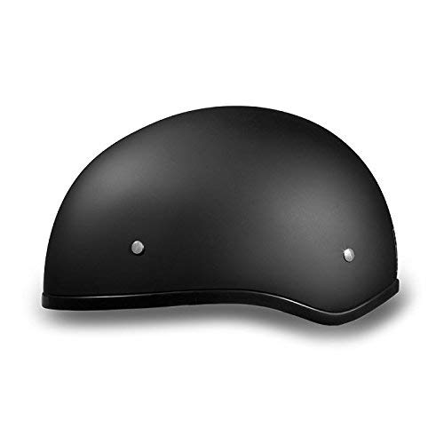 DOT Dull Black Motorcycle Half Helmet without Visor (Size 3XL, XXX-Large)