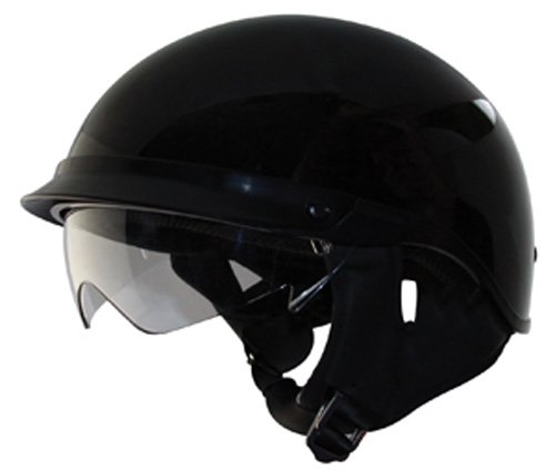 ZOX Alto DDV Open Face Helmet (Glossy Black, Large)