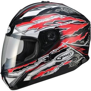 GMAX GM78 Firestarter Men's Full Face Motorcycle Helmet - Black/Red / X-Large