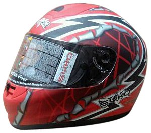 Syko Sport Full Face Helmet (Red, Large)